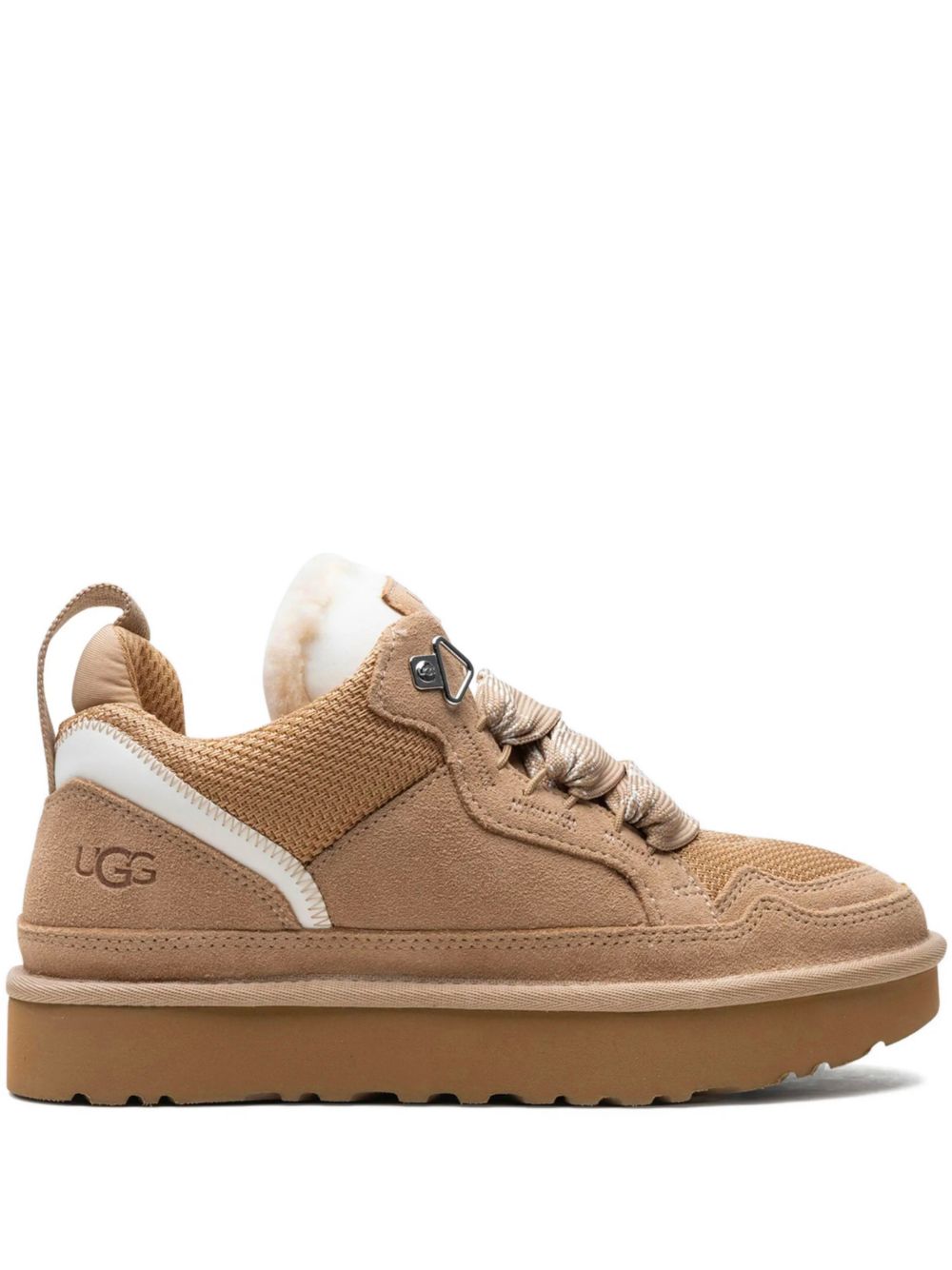UGG Sneakers Lowmel color sabbia in pelle scamosciata e tessuto