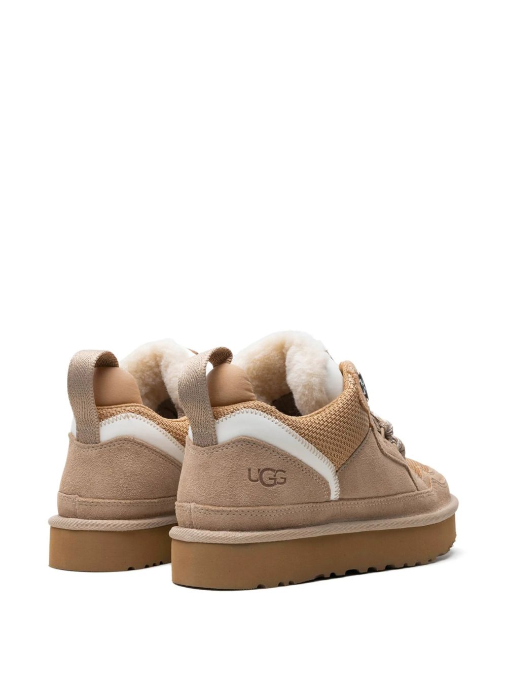 UGG Sneakers Lowmel color sabbia in pelle scamosciata e tessuto