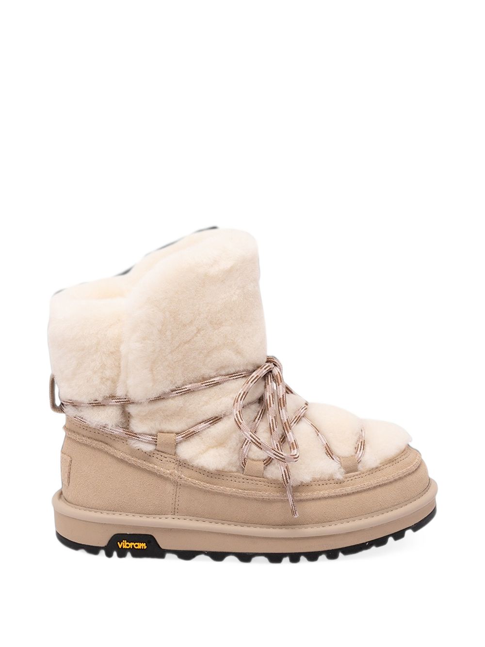 UGG Stivaletti alti beige in pelle con lacci