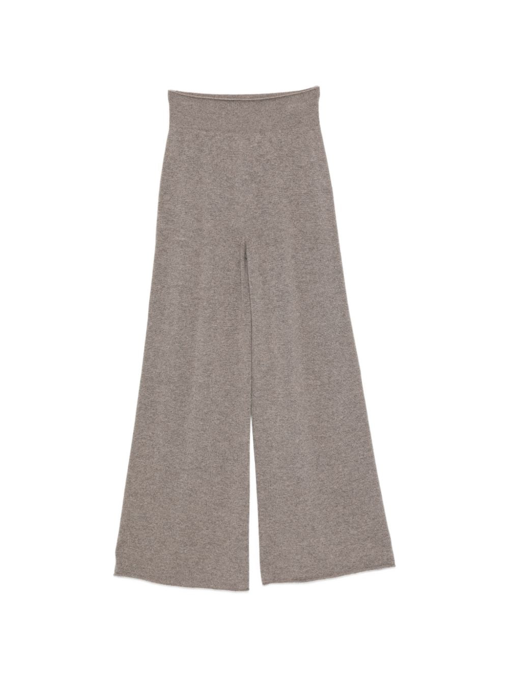 VANISE Pantaloni wide-leg in puro cashmere color castoro