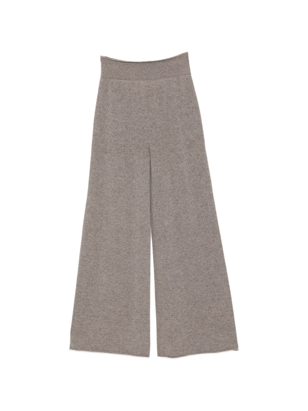 VANISE Pantaloni wide-leg in puro cashmere color castoro