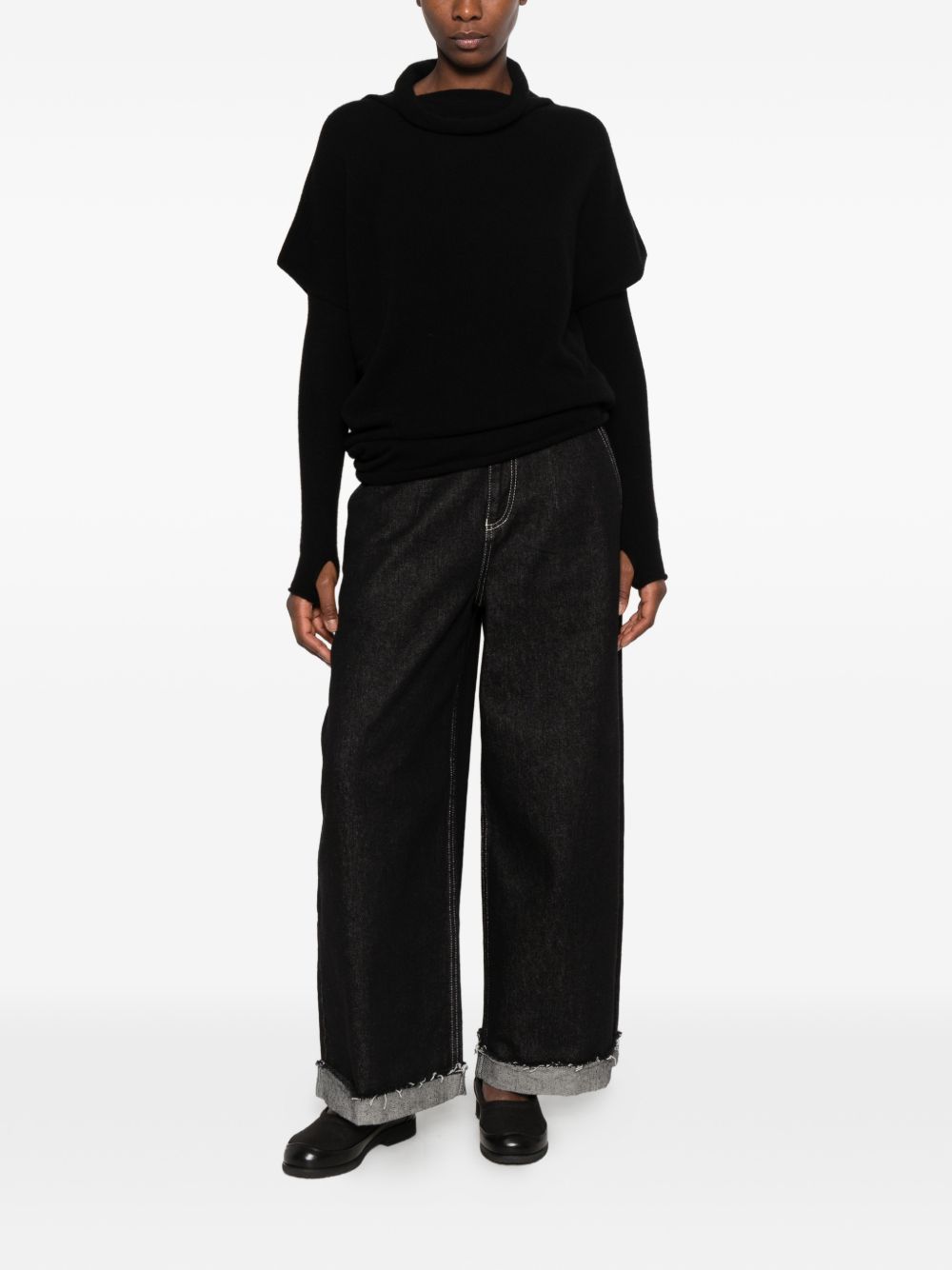 VANISE Maglia ROCIO NERO nera a collo alto