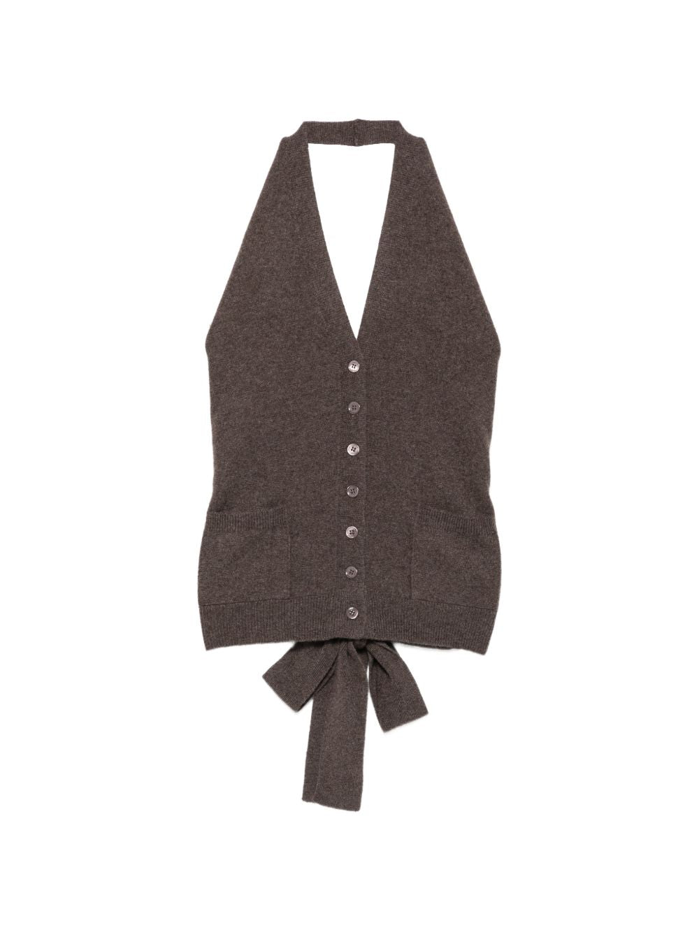 VANISE Gilet PHILIPPA CACAO in maglia marrone di cashmere