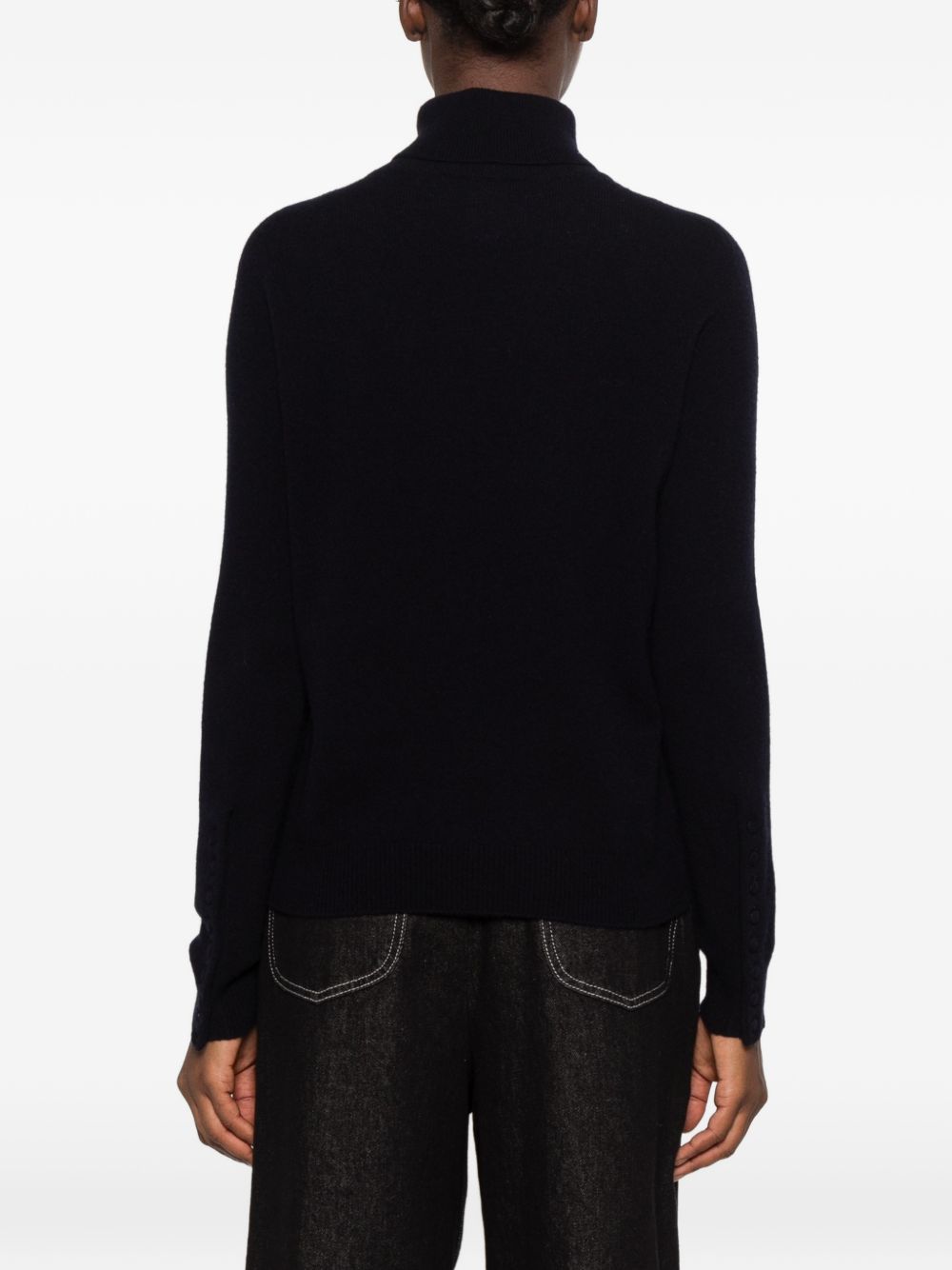 VANISE Maglia a collo alto in cashmere blu