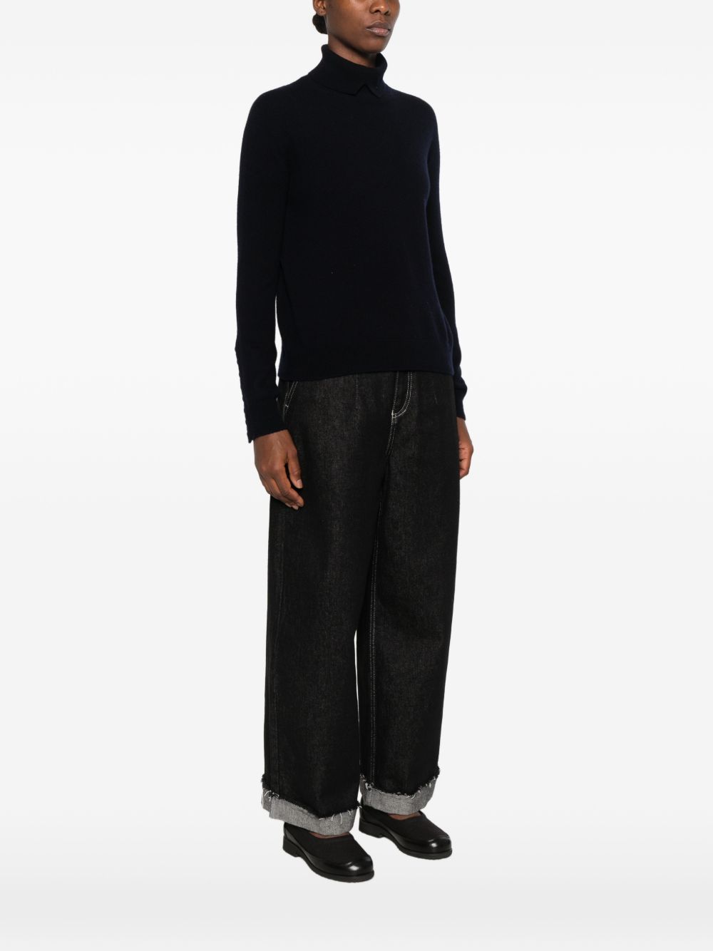 VANISE Maglia a collo alto in cashmere blu