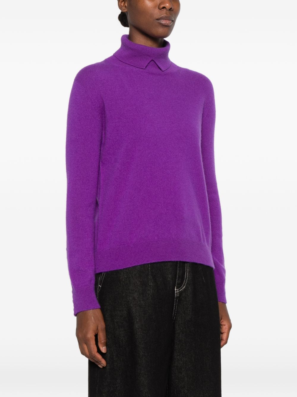 VANISE Maglia SANDRINE VIOLA DALIA in cashmere con collo alto