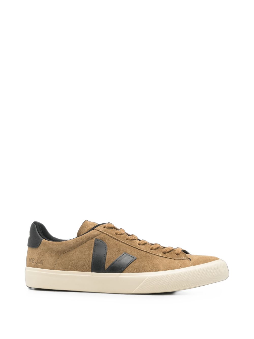 VEJA Sneakers nere e cammello in suede
