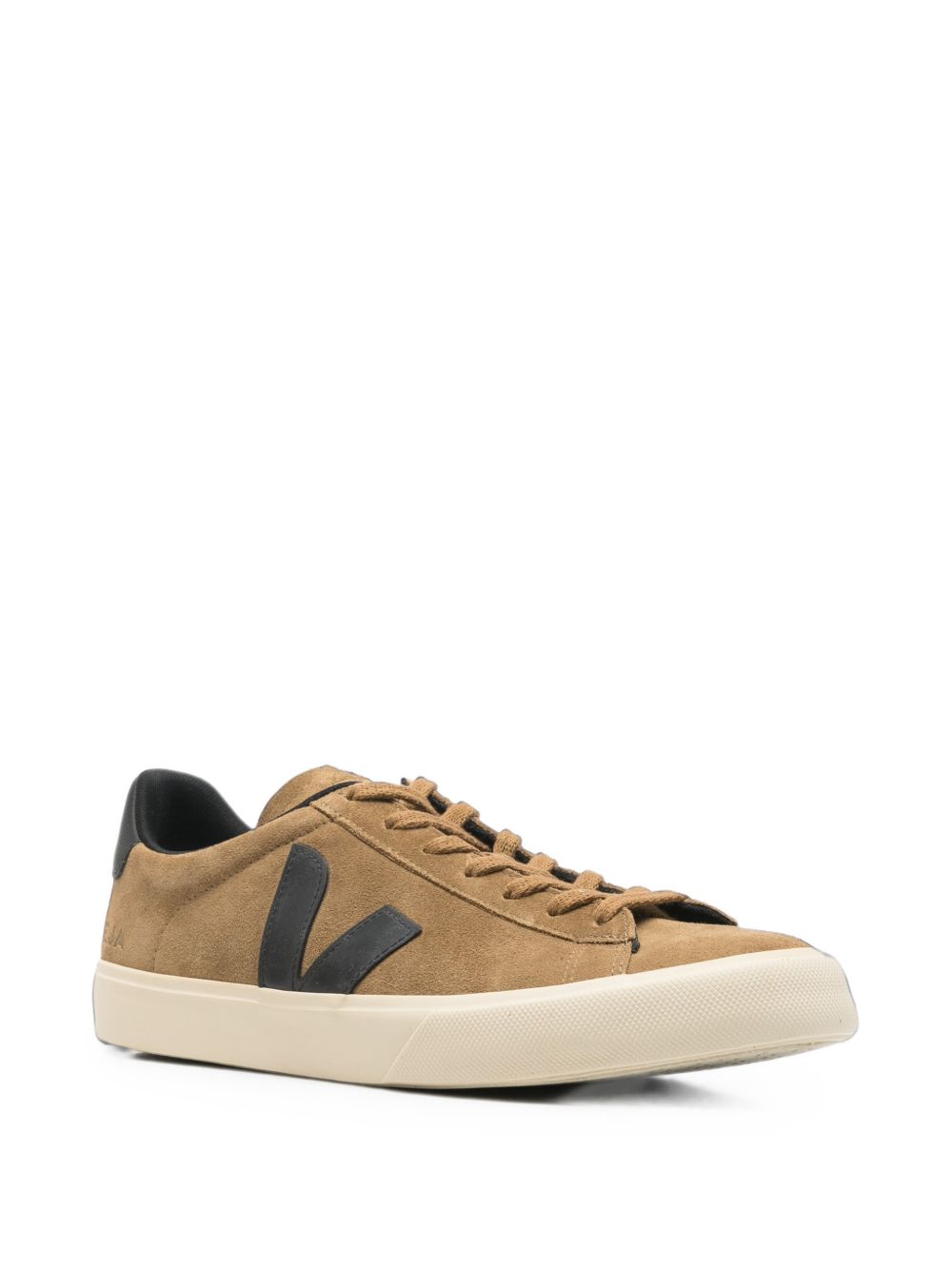 VEJA Sneakers nere e cammello in suede