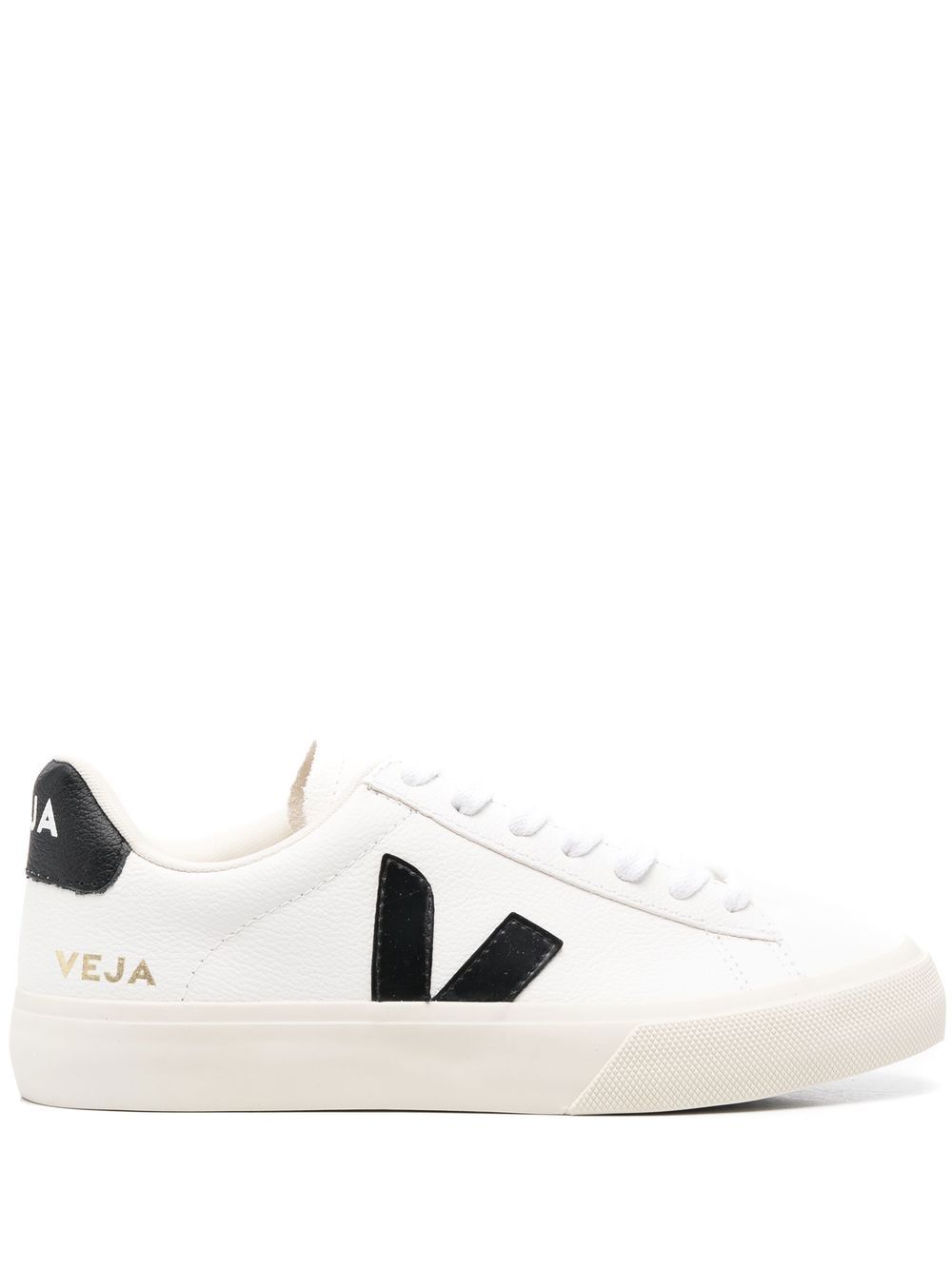 VEJA Sneakers bianche in pelle con dettagli neri
