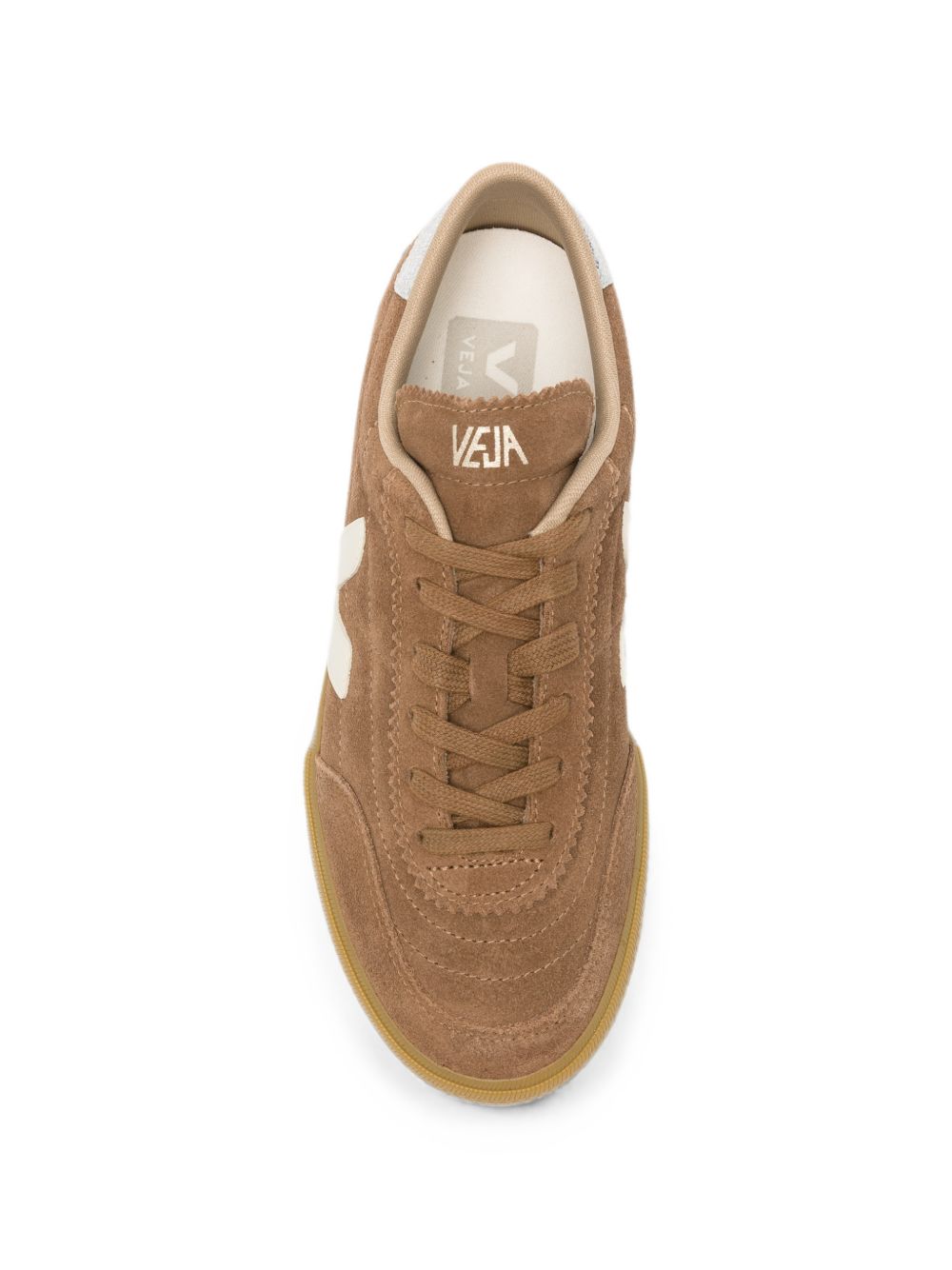 VEJA Sneakers basse marroni con inserti bianchi