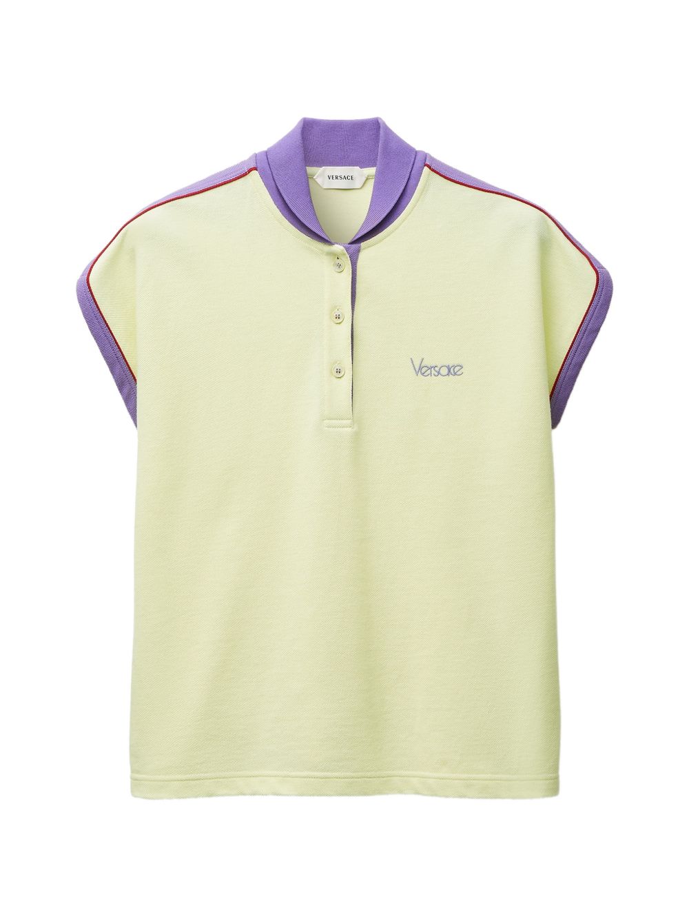 VERSACE Polo gialla e viola a maniche corte