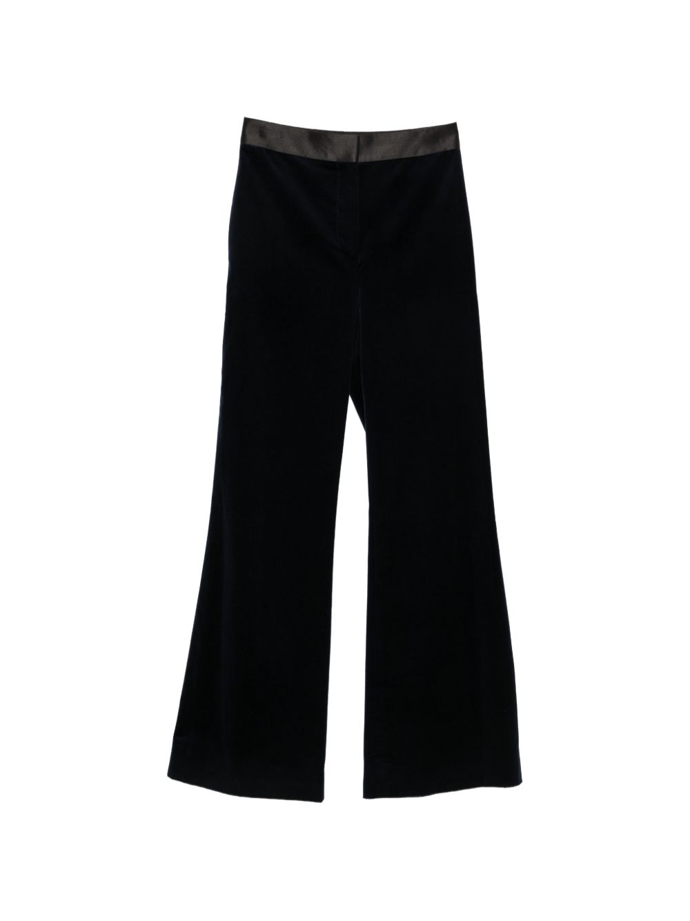 VICTORIA BECKHAM Pantaloni eleganti svasati in velluto blu