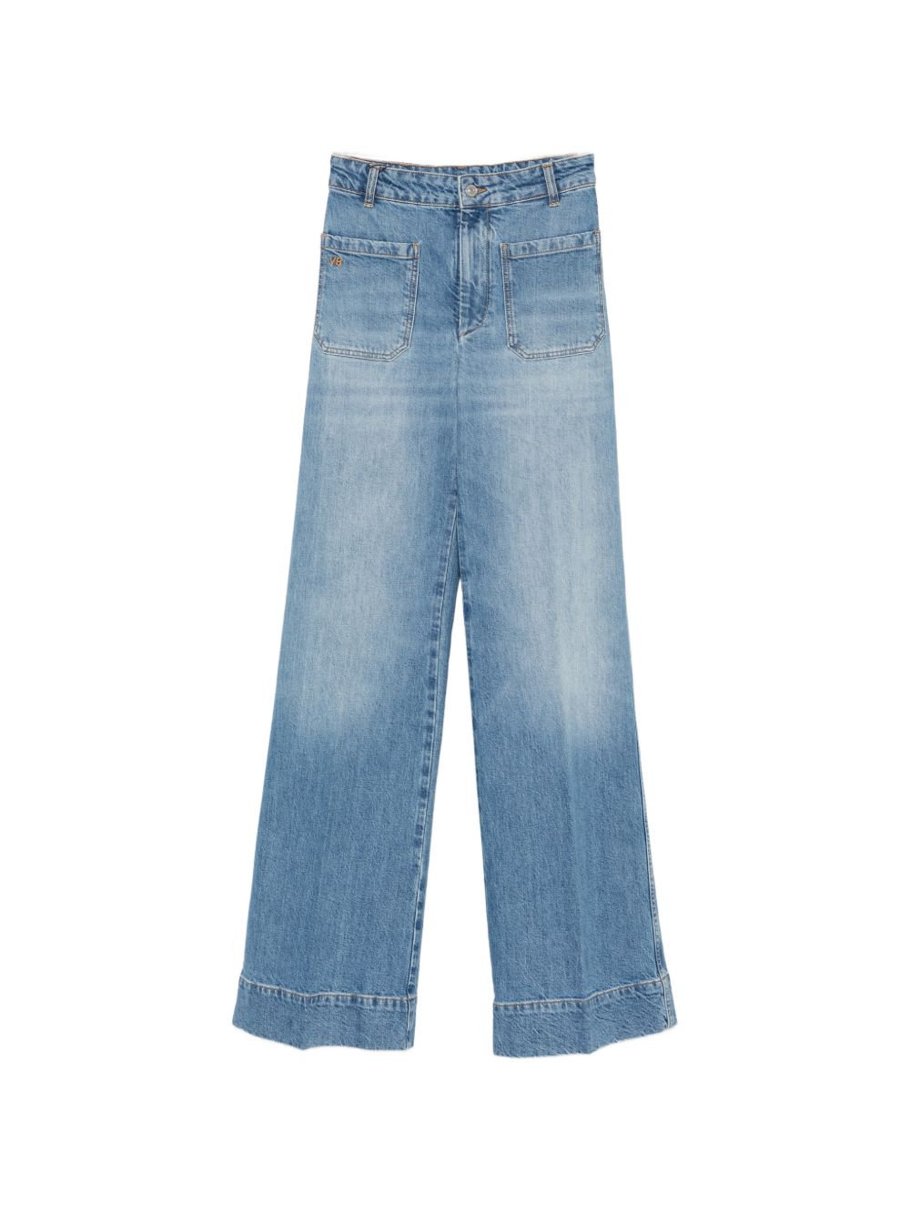 VICTORIA BECKHAM Alina jeans a gamba larga in denim blu