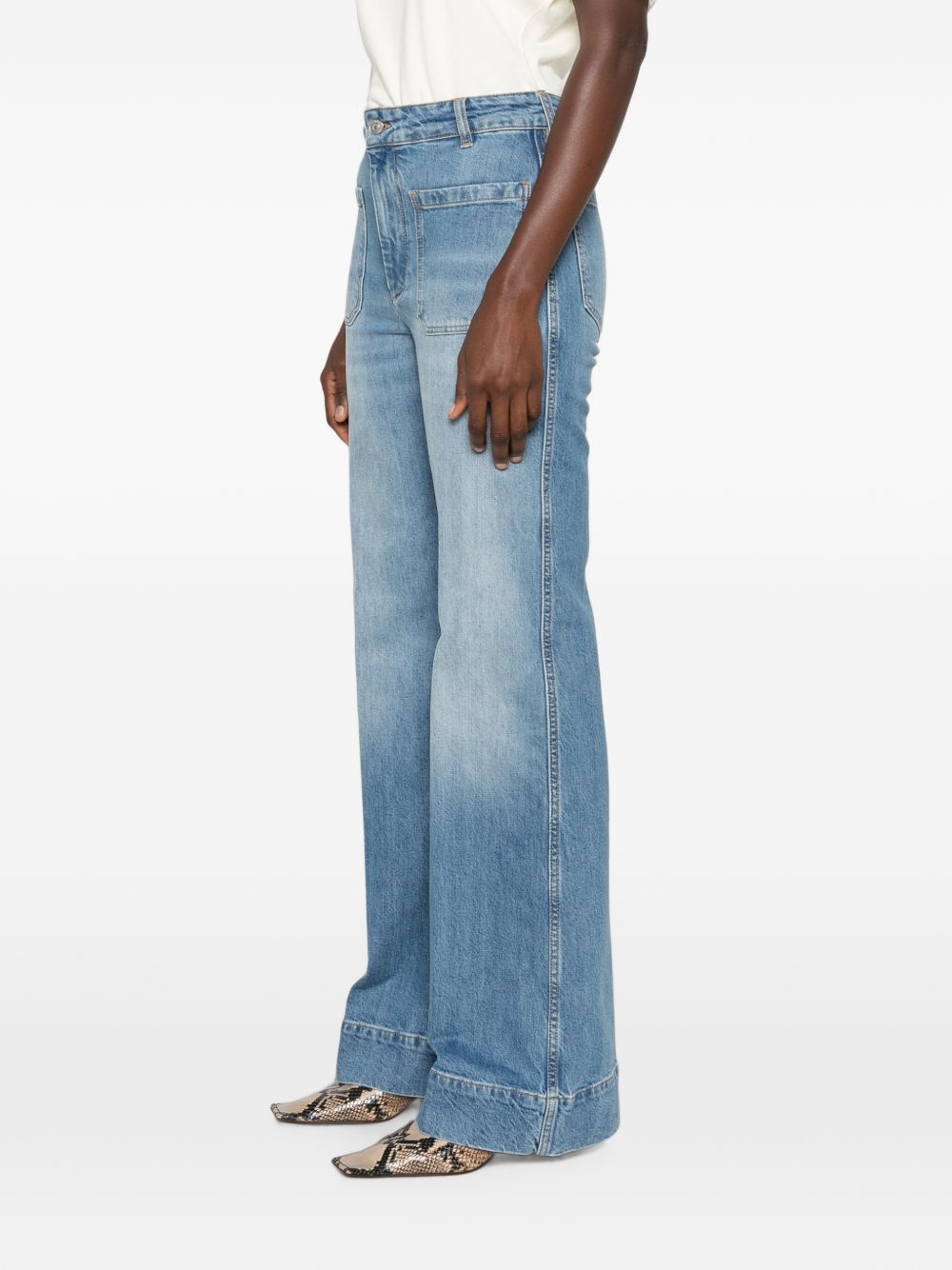 VICTORIA BECKHAM Alina jeans a gamba larga in denim blu
