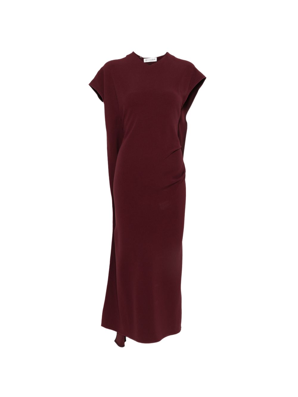 VICTORIA BECKHAM Abito lungo bordeaux senza maniche in tessuto morbido elegante