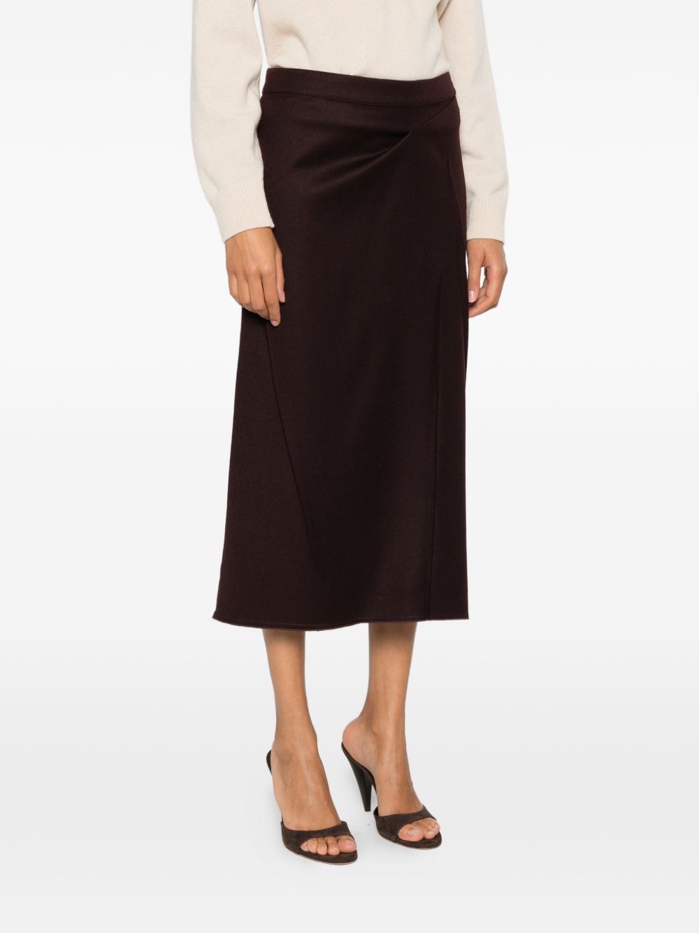 VICTORIA BECKHAM Gonna sartoriale in lana con piega frontale