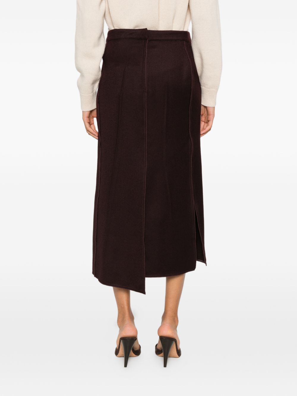 VICTORIA BECKHAM Gonna sartoriale in lana con piega frontale