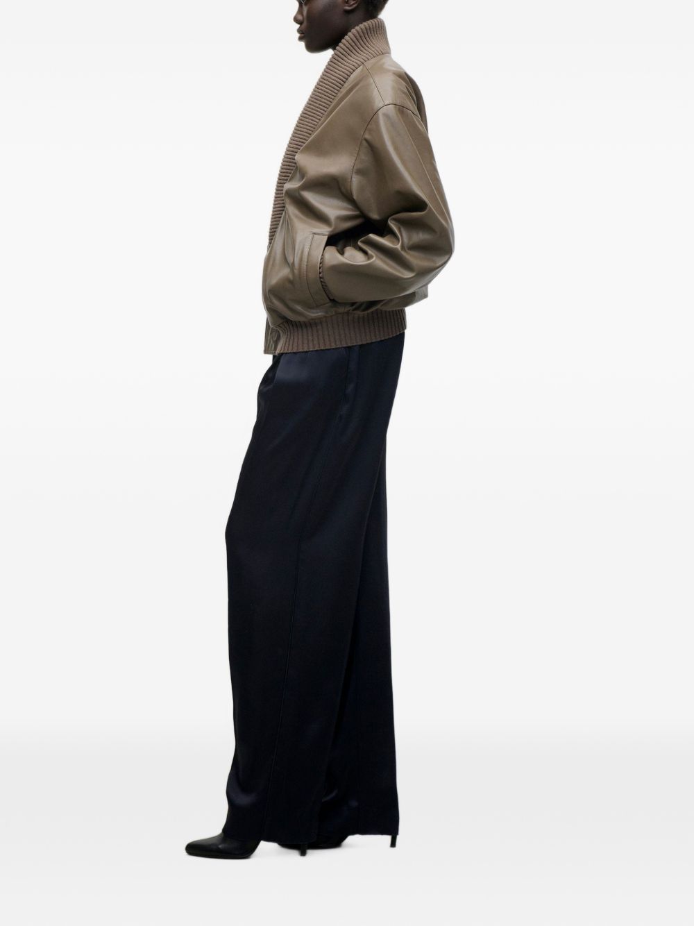 VICTORIA BECKHAM Giacca bomber Zana in pelle marrone