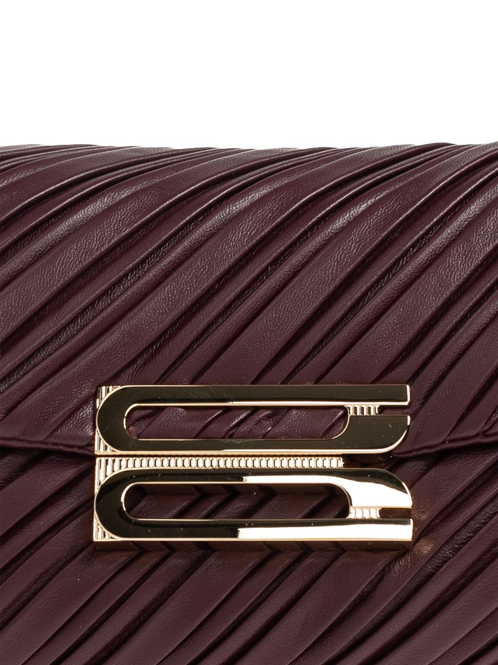 VICTORIA BECKHAM Borsa elegante bordeaux con texture a coste e fibbia dorata