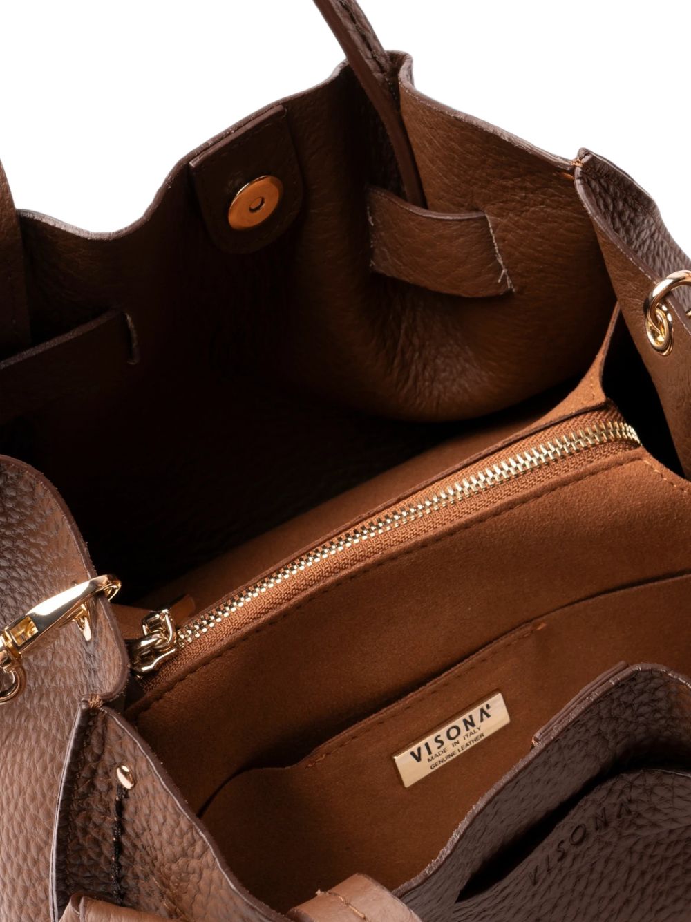 VISONA Borsa QUEEN NOCE in pelle marrone