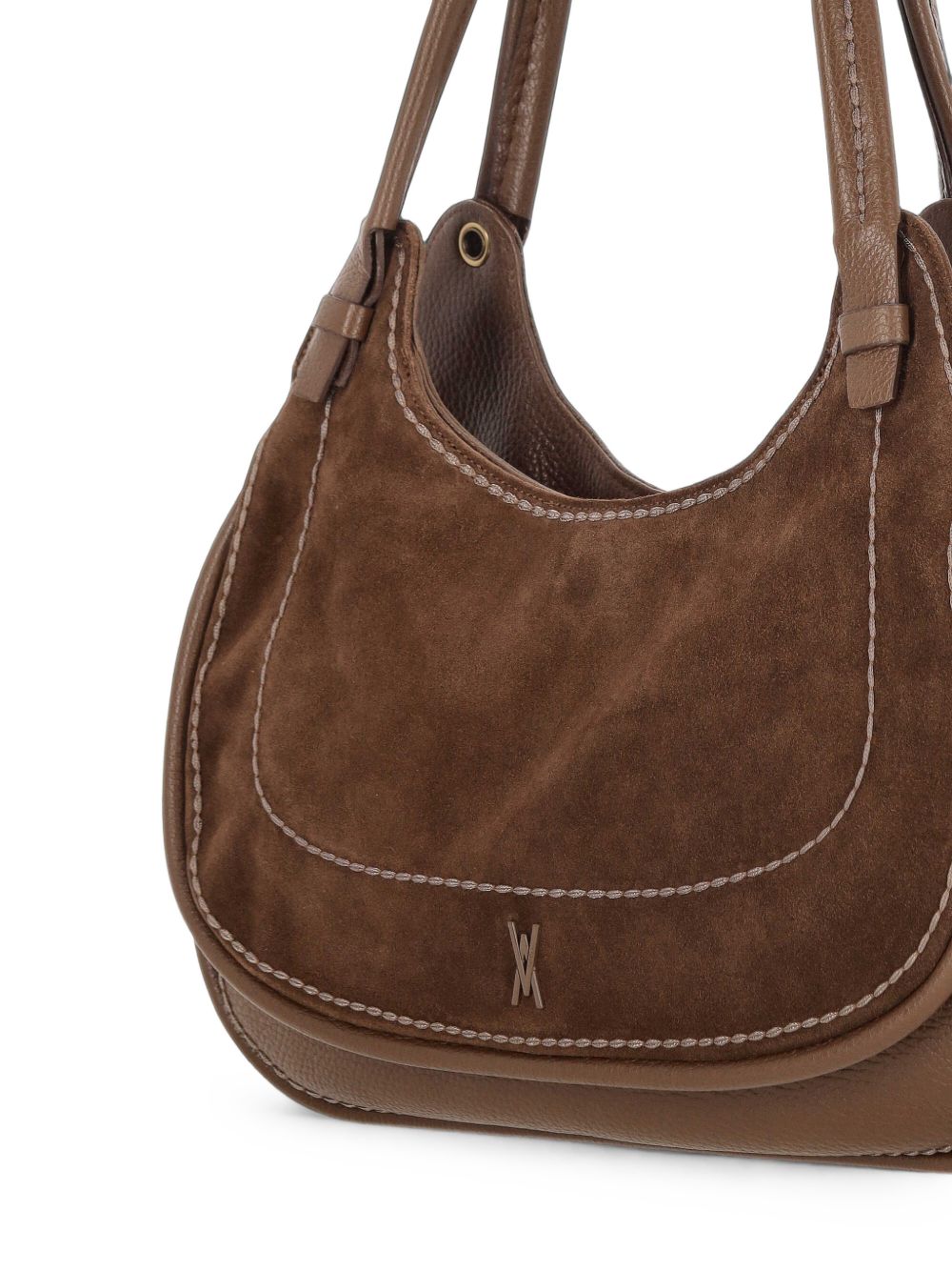 VISONA Borsa in Pelle Scamosciata Marrone
