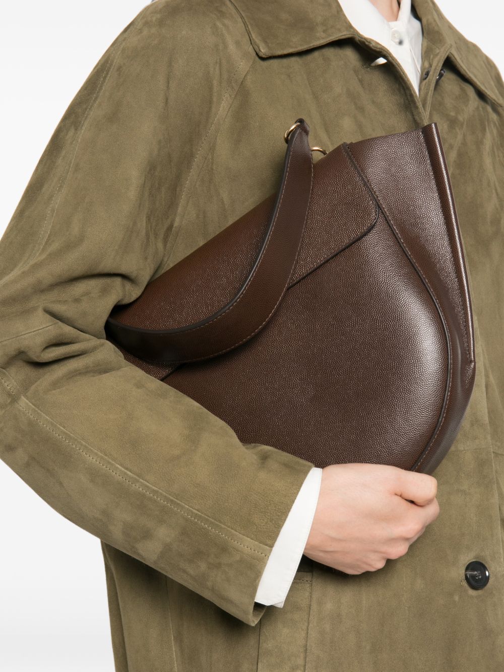 WANDLER Borsa a spalla in pelle di vitello marrone