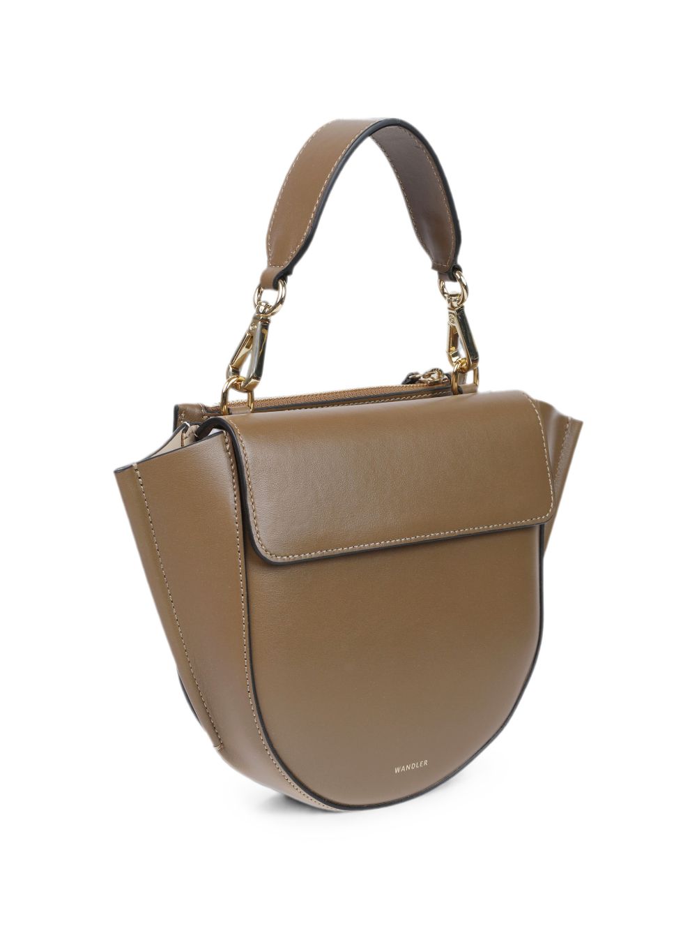 WANDLER Borsa a spalla in pelle di vitello marrone