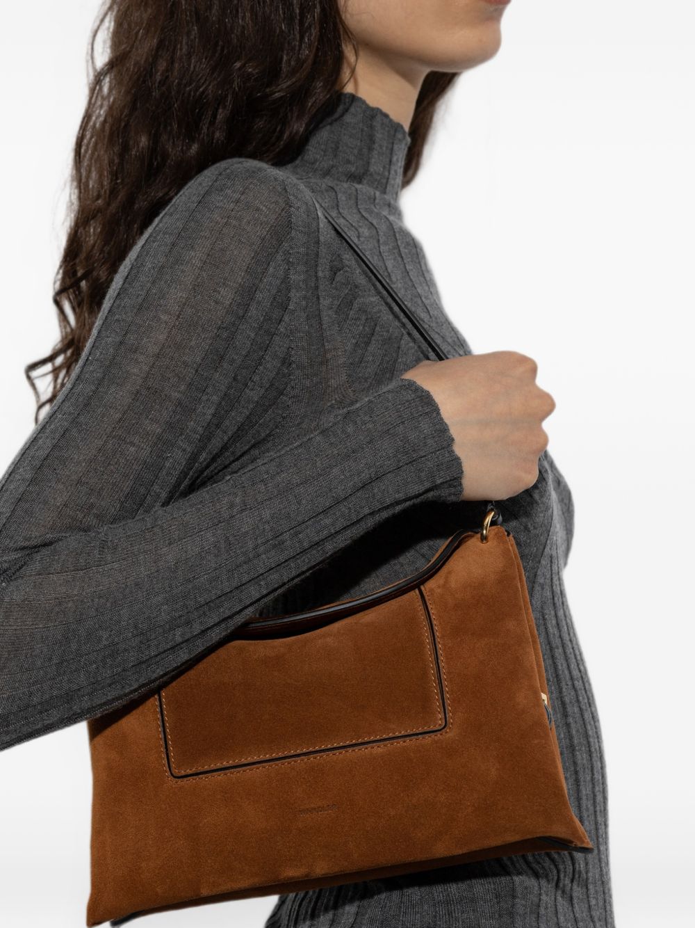 WANDLER Borsa Penelope Slouch in camoscio marrone