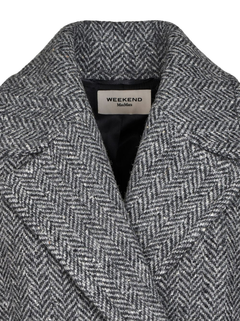 WEEKEND MAX MARA Cappotto Lungo in Lana motivo spigato