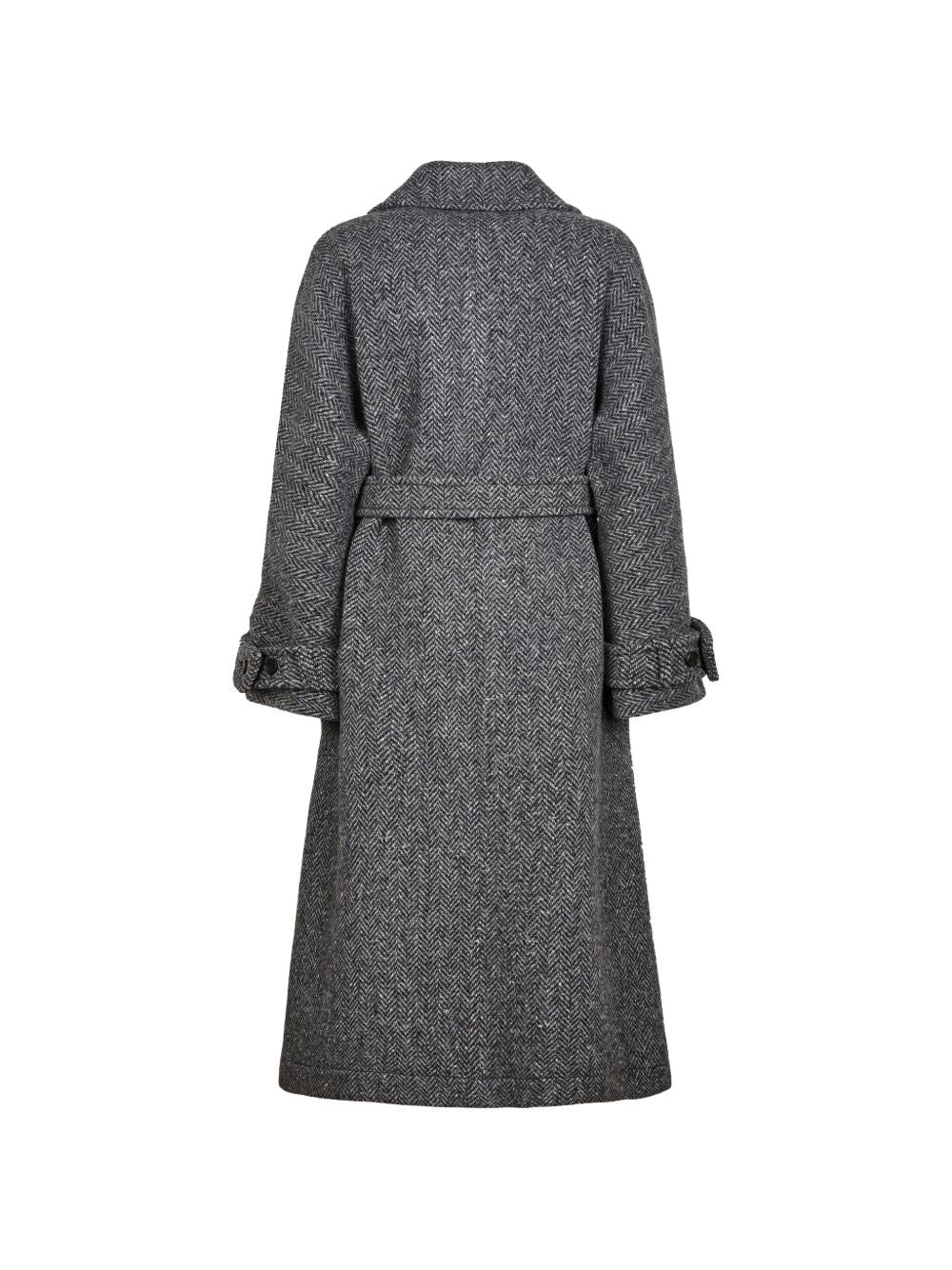 WEEKEND MAX MARA Cappotto Lungo in Lana motivo spigato