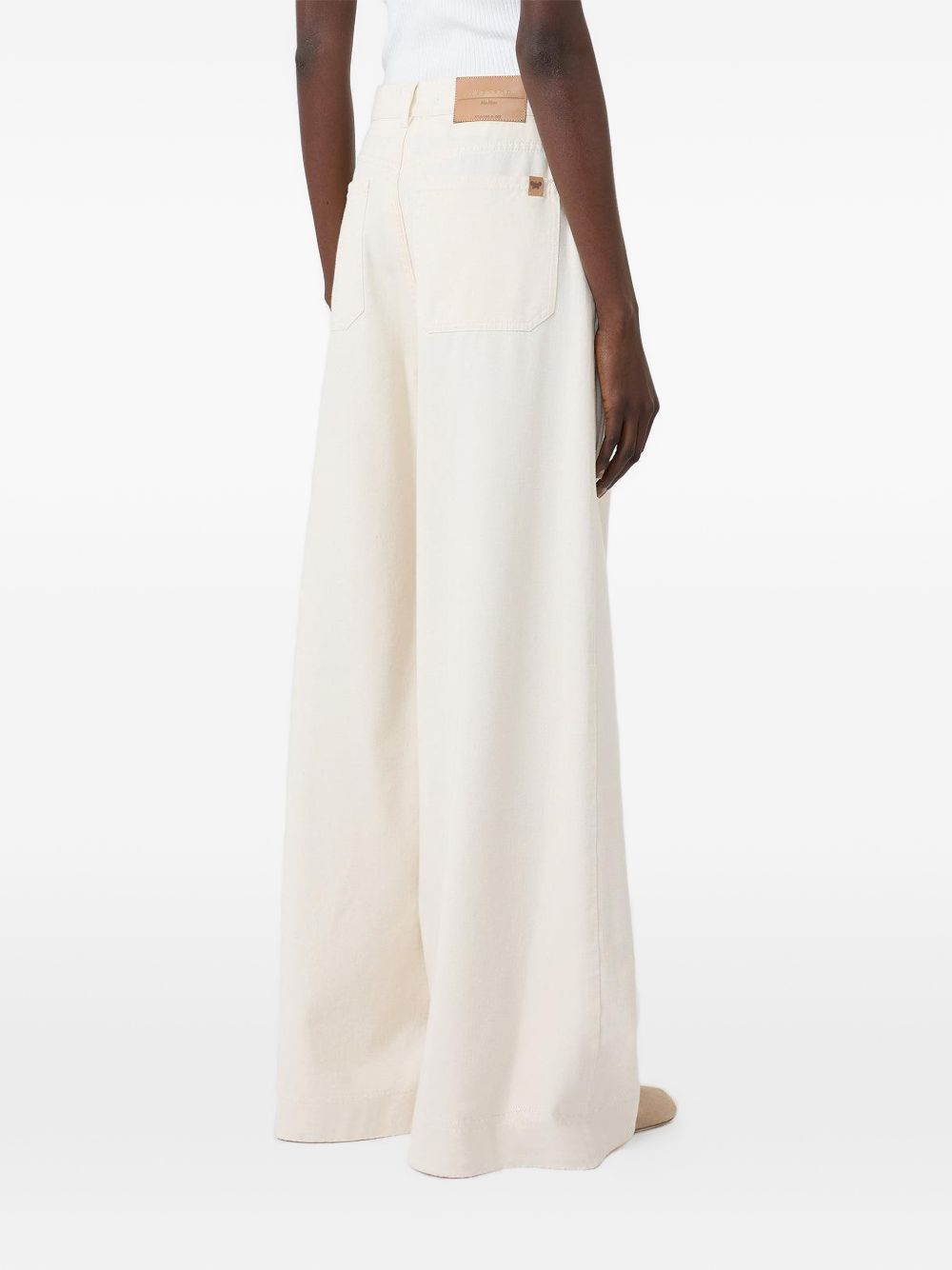 WEEKEND MAX MARA Pantaloni Cannetti in cotone wide leg a vita alta