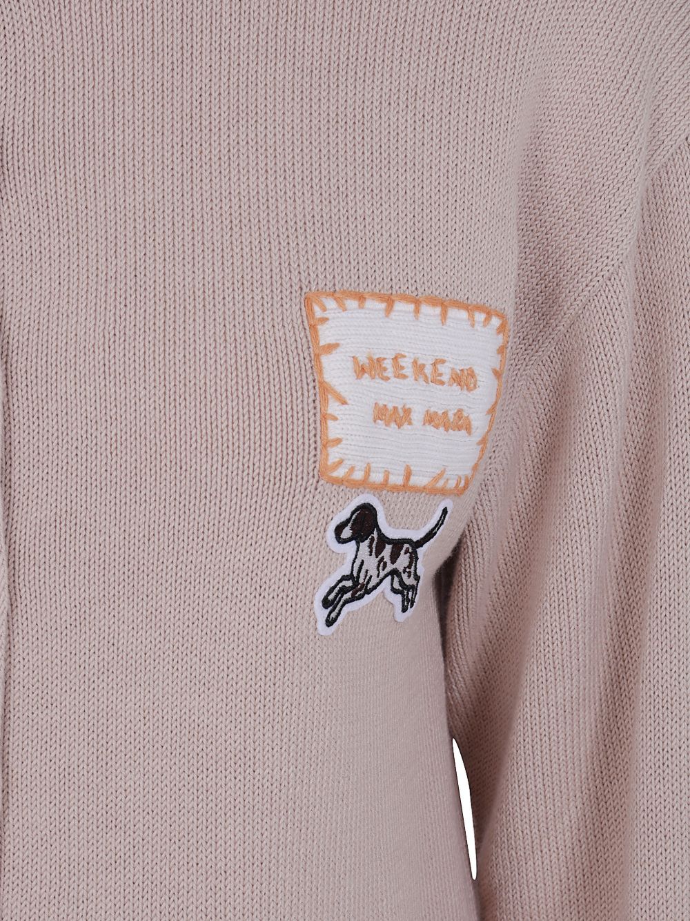 WEEKEND MAX MARA Cardigan rosa pastello con ricami