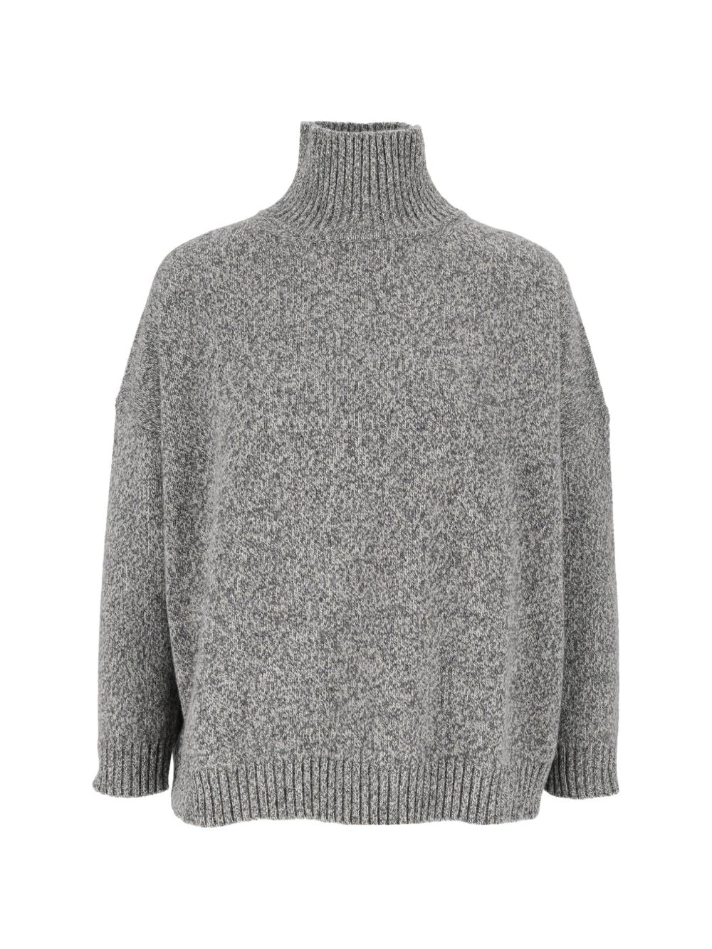 WEEKEND MAX MARA Maglia a collo alto in lana vergine grigia