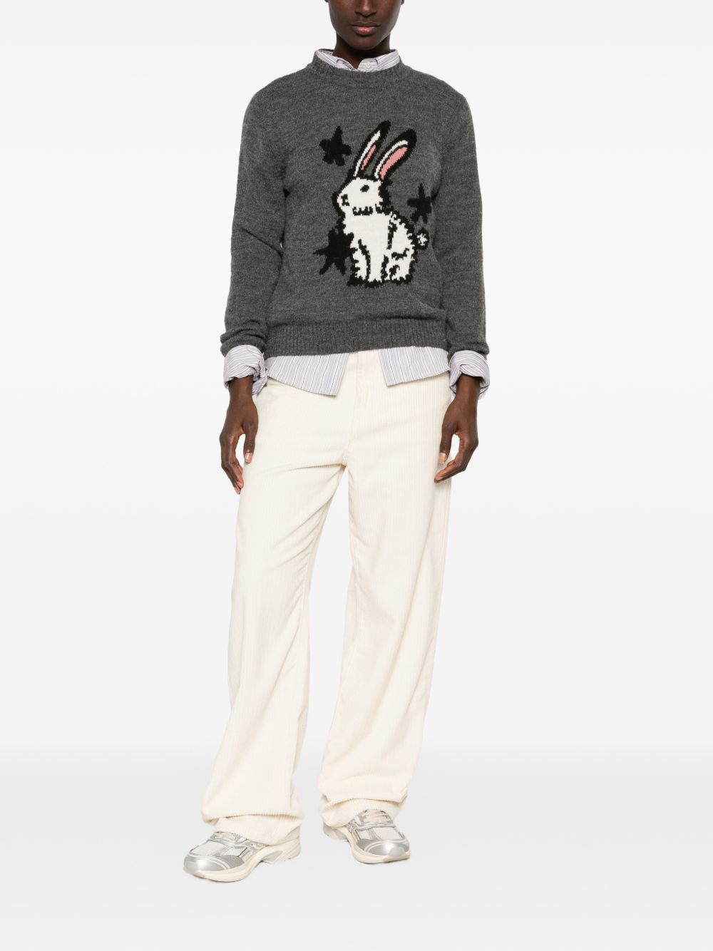 WEEKEND MAX MARA Maglia a maniche lunghe girocollo con motivo coniglietto