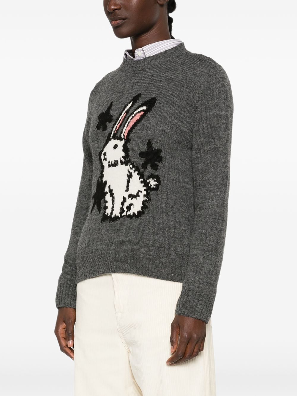 WEEKEND MAX MARA Maglia a maniche lunghe girocollo con motivo coniglietto