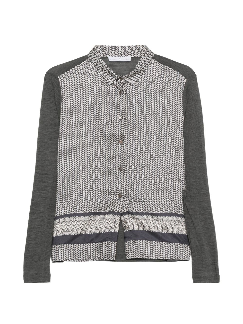 WHYCI Camicia a manìche lunghe con micro fantasia