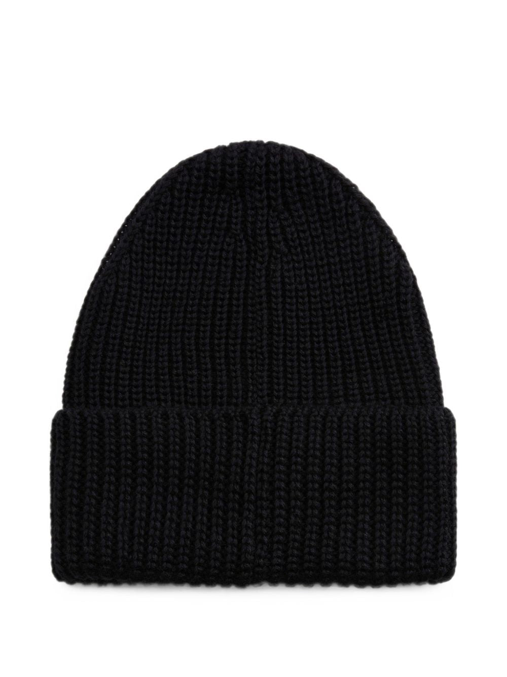 WOOLRICH Cappello nero in lana a coste