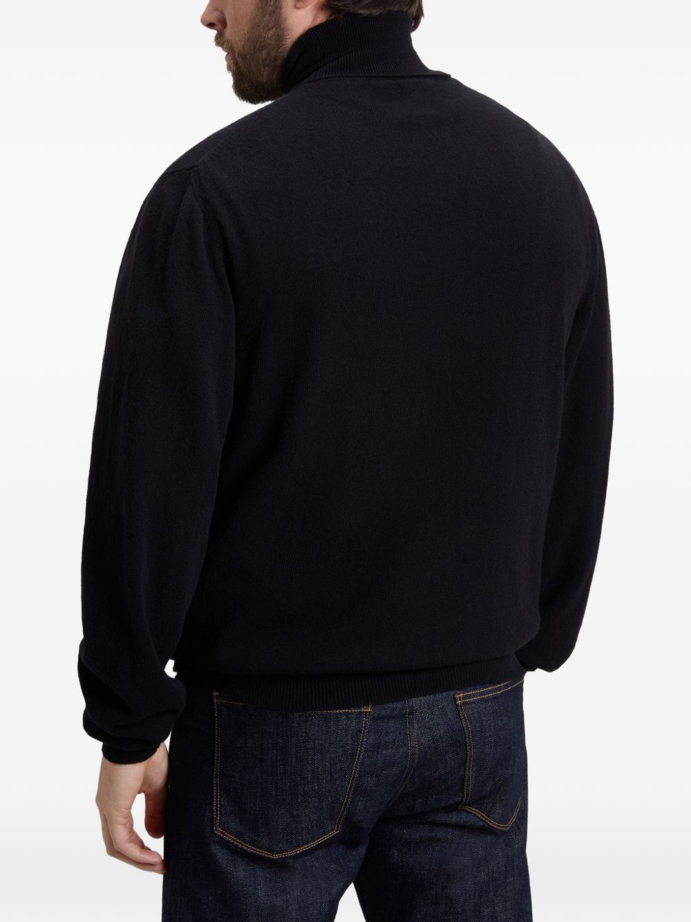 WOOLRICH Maglia a collo alto in lana nera