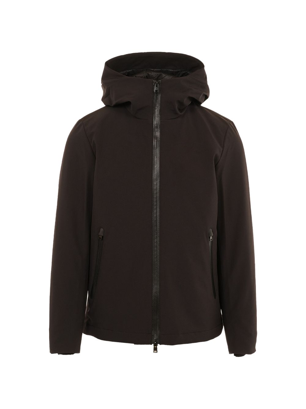 WOOLRICH Giacca con zip e cappuccio marrone