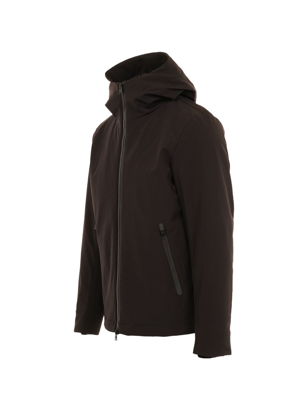 WOOLRICH Giacca con zip e cappuccio marrone