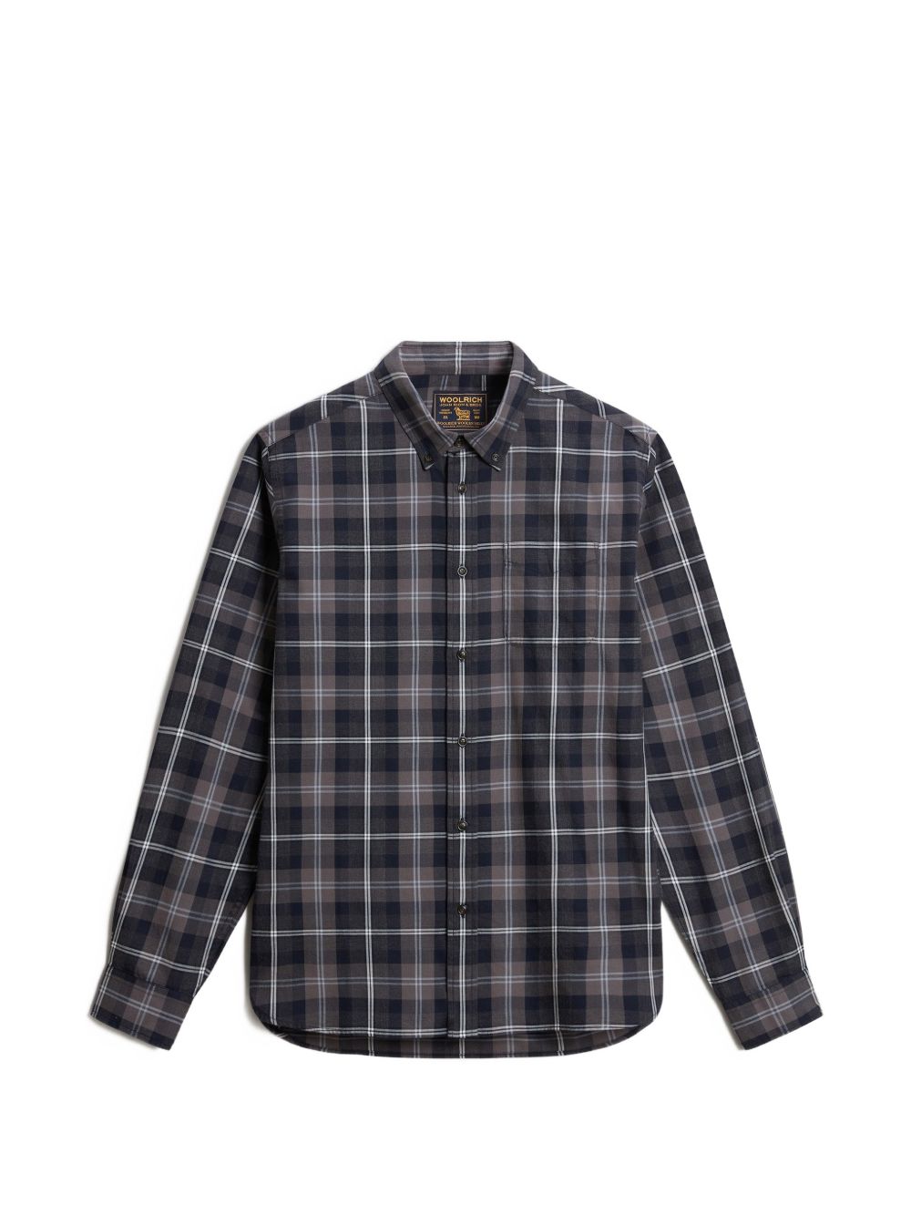 WOOLRICH Camicia in tartan blu in cotone