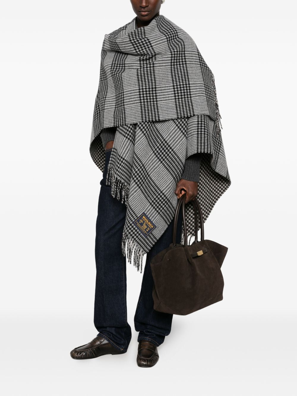 WOOLRICH Mantella Double-Face in Lana a Quadri