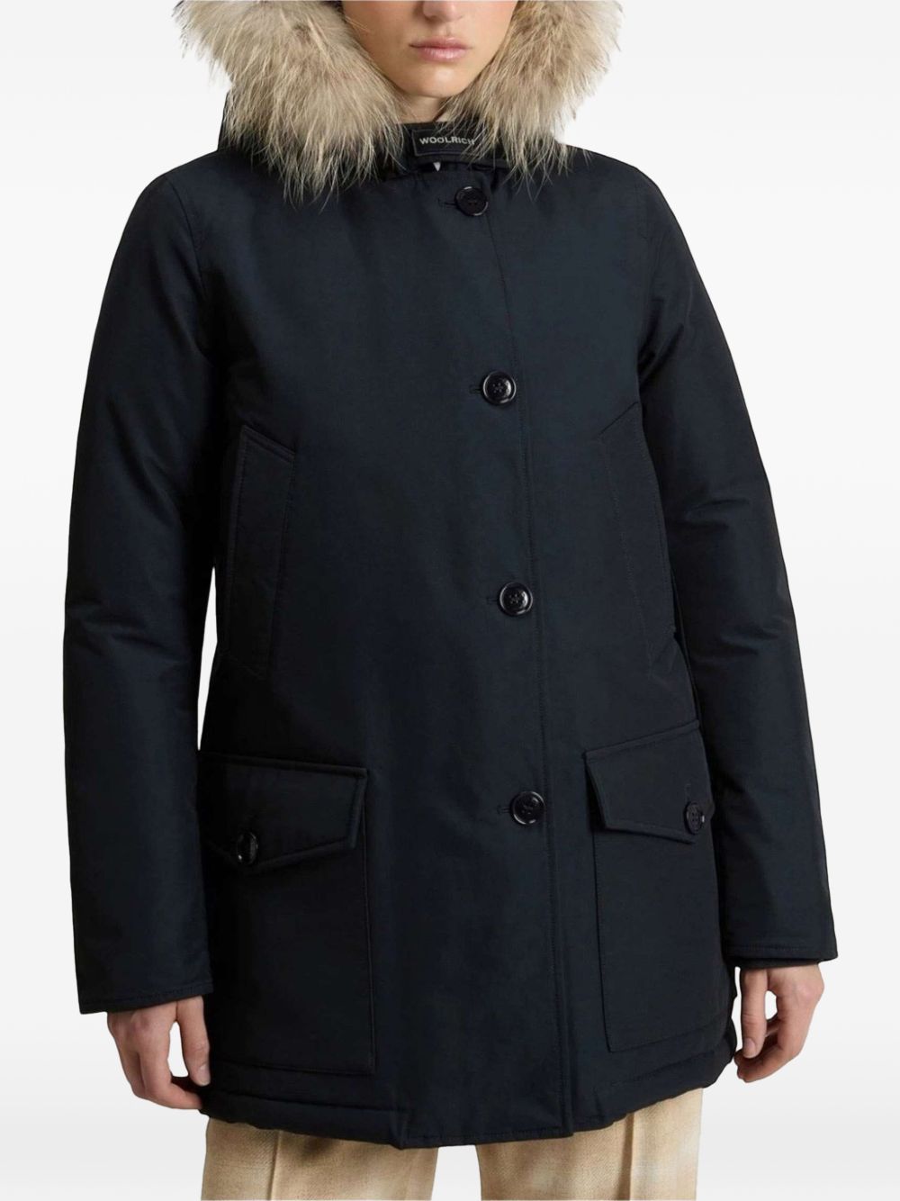 WOOLRICH Parka blu con cappuccio