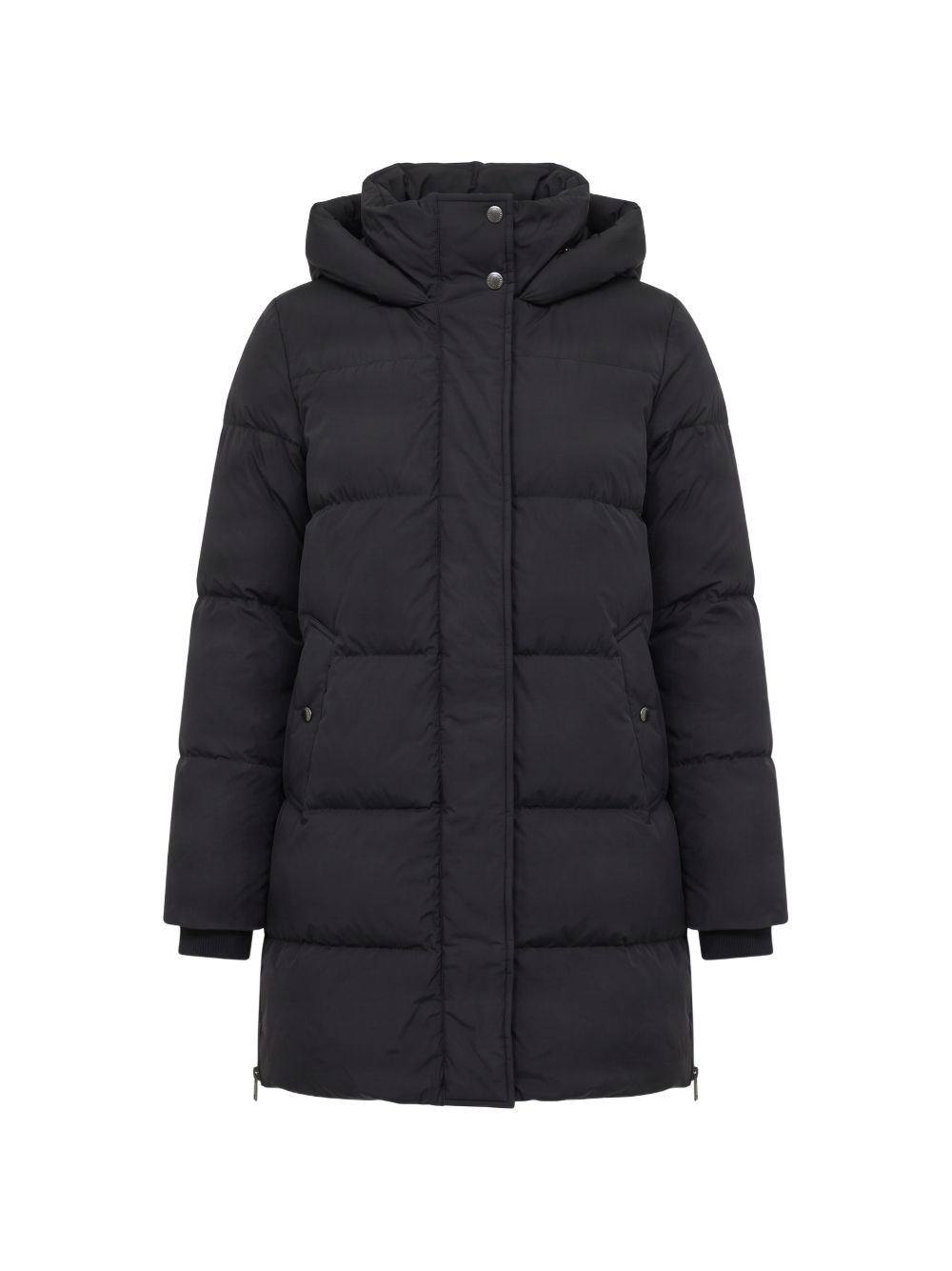 WOOLRICH Parka nero trapuntato con cappuccio
