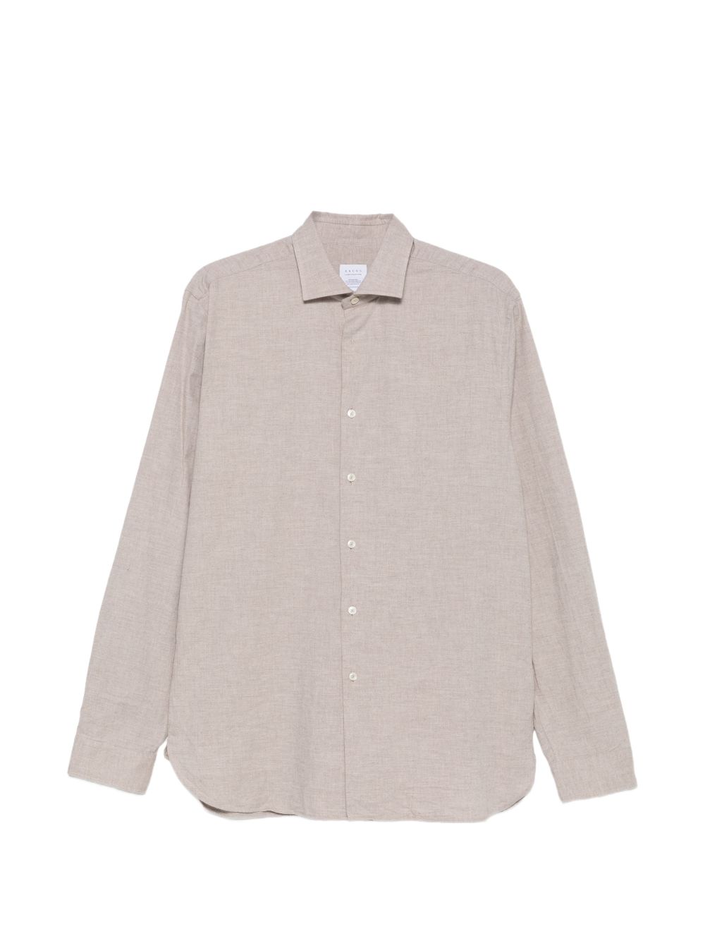 XACUS Camicia in cotone beige a maniche lunghe