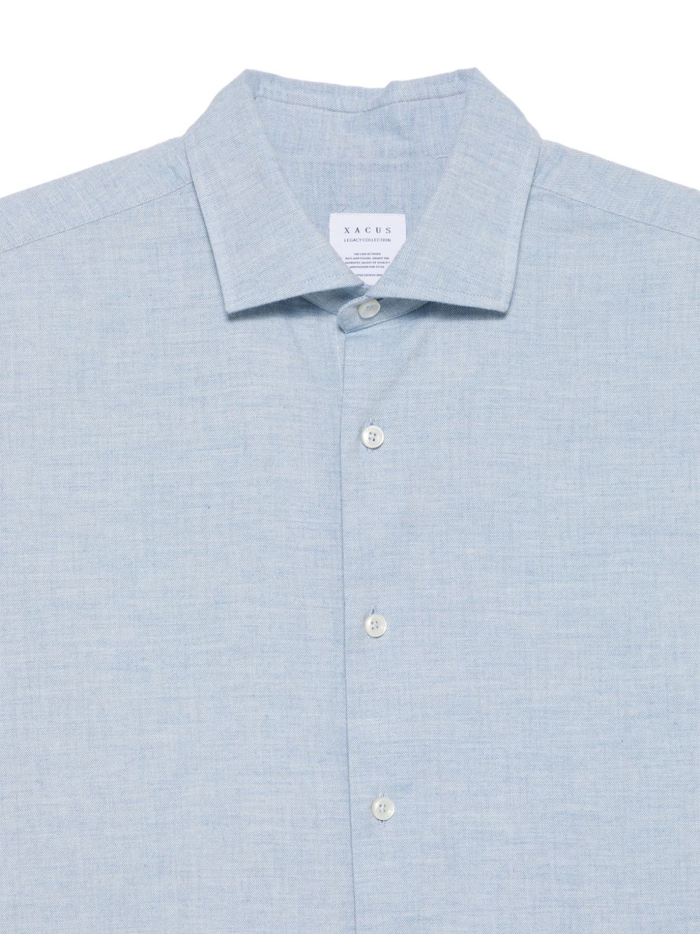 XACUS Camicia in cotone azzurra a maniche lunghe