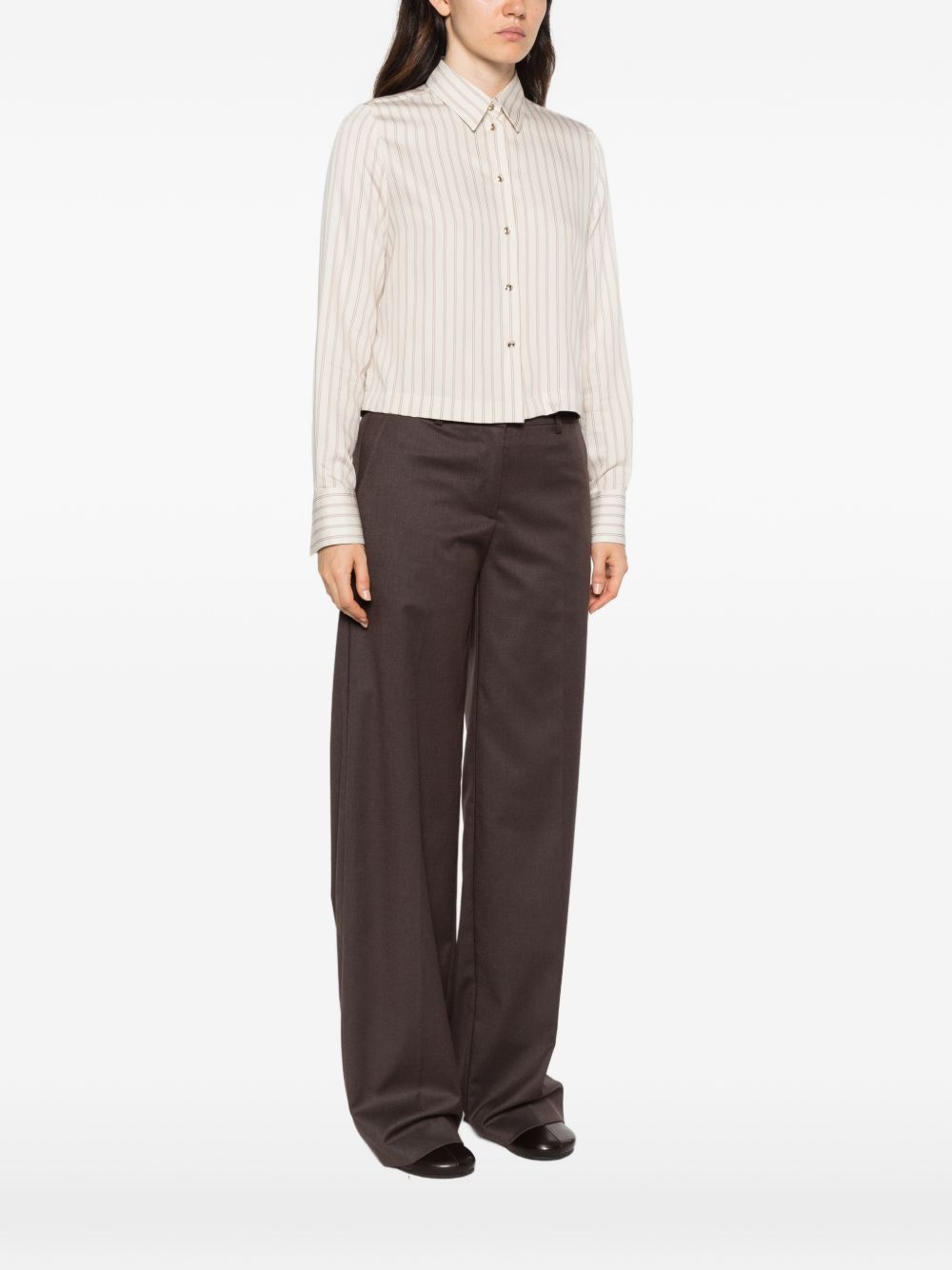 XACUS Camicia Anya a righe beige chiaro