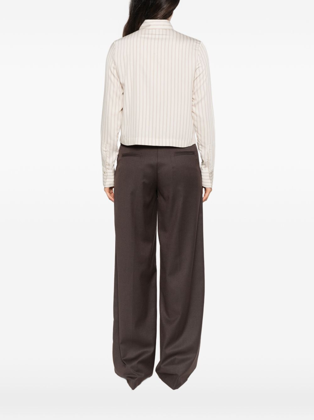 XACUS Camicia Anya a righe beige chiaro