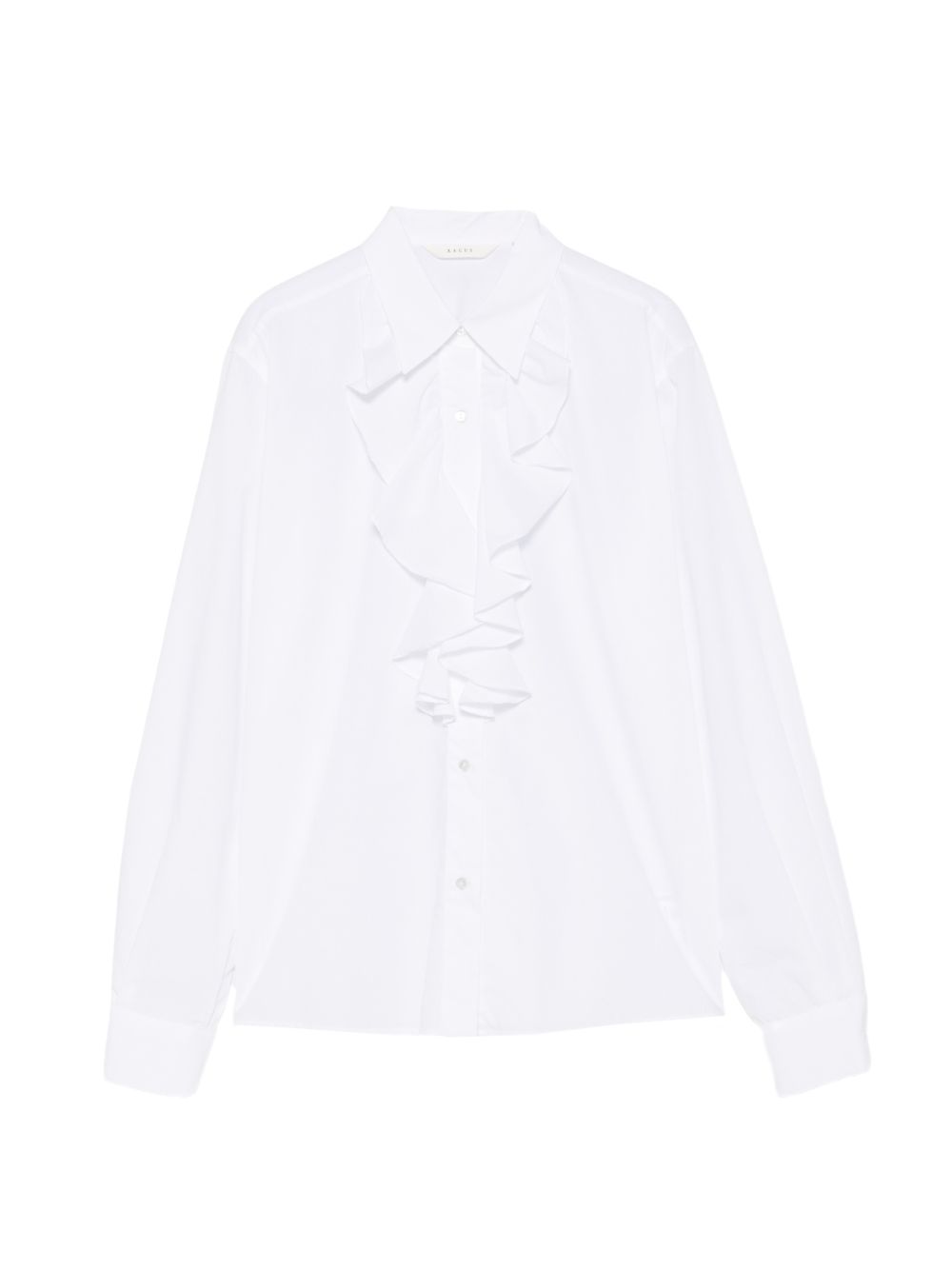 XACUS Camicia Beth bianca in cotone con ruches