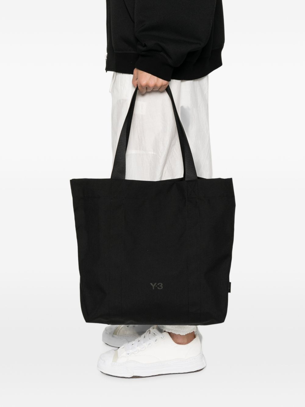 Y3 Borsa a mano nera con logo